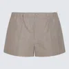 Valentino Mid-rise Pleated Shorts In Beige