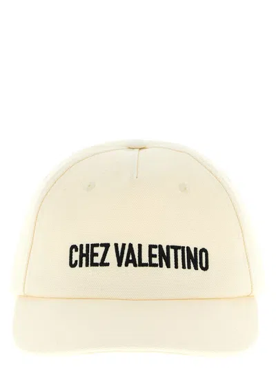 Valentino Garavani Beige Logo Baseball Hat In Brown