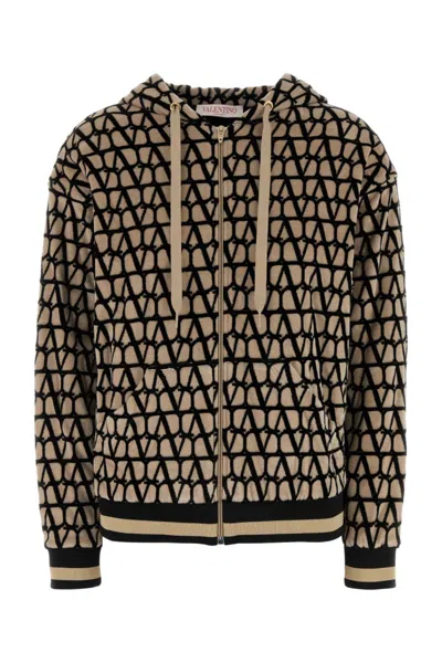 VALENTINO BEIGE LOGO COTTON SWEATSHIRT