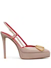 Valentino 120 Vlogo Slingback Leather Pumps