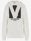 Valentino Ivory Cotton Hoodie With Large Logo