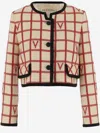 Valentino Casual Jacket With Contrast Trim And Pockets In Neutral