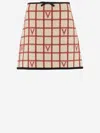Valentino Midi Skirt With Button Accents And High Waist In Multi