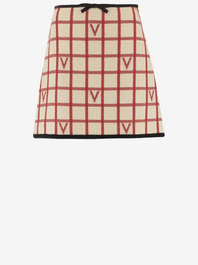 VALENTINO BEIGE LOGO SKIRT