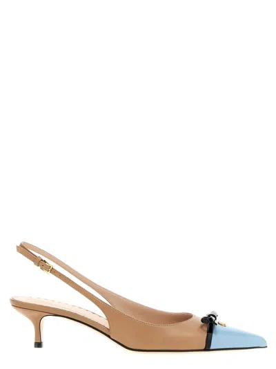 Valentino Garavani Beige Logo Slingback Heels