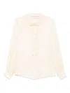 Valentino Shirt Frilled Collar Bow Detailing In Neutral