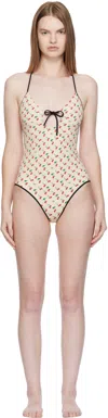 Valentino Cherryfic Cherry Pattern Swimsuit In Multi