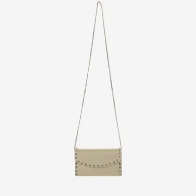 Valentino Garavani Beige Rockstud Clutch In Green