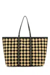 Valentino Women's Embroidered Raffia Rockstud Shopping Bag In Beige