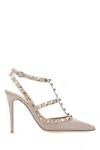Valentino Garavani Antiqued Pink Leather Rockstud Pumps