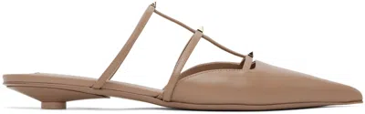 Valentino Garavani Beige Rockstud Wispy Mules In Gf9 Rose Canelle