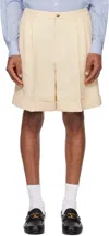Valentino Butter-coloured Bermuda Shorts With Turn-ups In 581burro