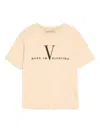 Valentino Garavani Cotton T-shirt With Made In Print Clothing In Nude