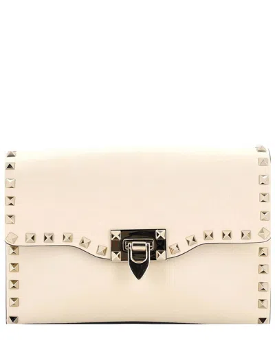 Valentino Garavani Valentino Beige Sheep Leather Rockstud Flip Lock Flap Bag Medium (authentic  Pre-loved)