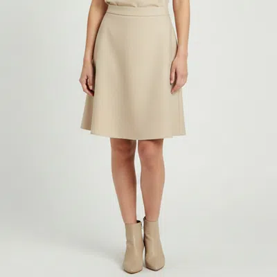Pre-owned Valentino Beige Silk Flared Midi Skirt S In Sand