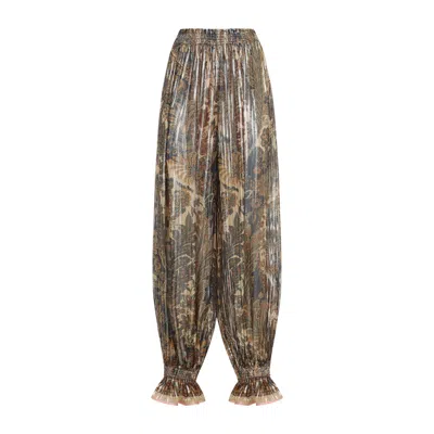 VALENTINO VALENTINO BEIGE SILK PANTS