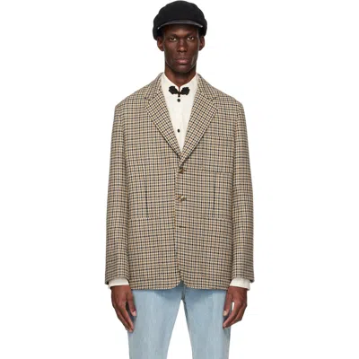 Valentino Beige Single-breasted Blazer In Multi