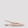 Valentino Vlogo The Bold Edition Pink Calf Leather Ballerinas In Beige