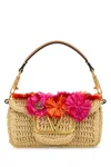 Valentino Raffia Vlogo Signature Handbag In Beige