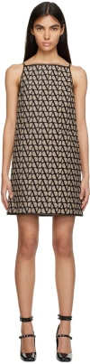 Valentino Women's Vlogo Jacquard Shift Dress In E21 Beige/nero