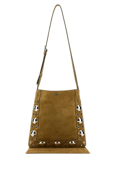 Valentino Garavani Beige Suede Nellcã´te Crossbody Bag In Havanabeige