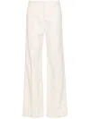 VALENTINO BEIGE TOILE ICONOGRAPHE FLOCKED TAILORED TROUSERS - WOMEN'S - COTTON/VISCOSE/SILK