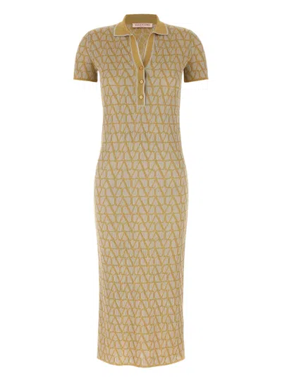 VALENTINO BEIGE TOILE POLO SHIRT DRESS