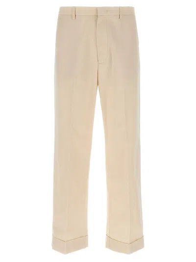 VALENTINO BEIGE TURN-UP TROUSERS