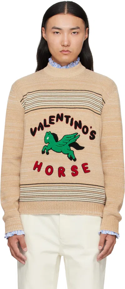 Valentino Beige ''s Horse' Sweater