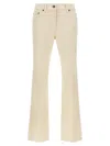 Valentino Pleated Gold Detail Jeans In Neutral