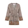 Valentino Womens Open-front Metallic Woven Cardigan Ginger Orange Gold Xl