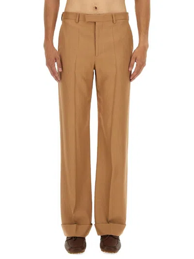 Valentino Tailored Gabardine Pants With Sharp Lapels In Multi
