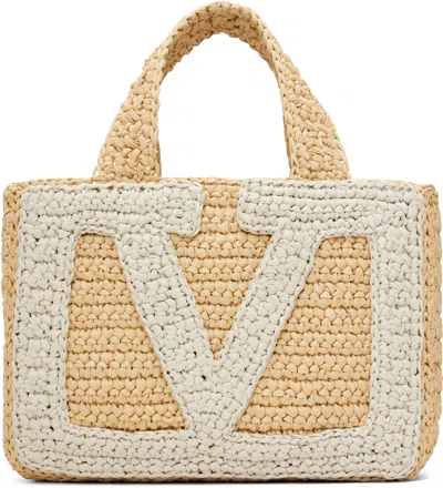 Valentino Garavani Beige Viva Superstar Small Shopping Bag