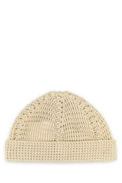 VALENTINO GARAVANI BEIGE VLOGO SIGNATURE BEANIE HAT