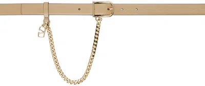 Valentino Garavani Beige Vlogo Signature Belt In Gh9 Cappuccino