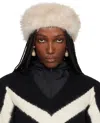Valentino Beige Vlogo Signature Faux-fur Headband
