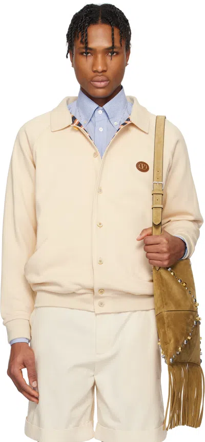 Valentino Beige Vlogo Signature Jacket In 581 Burro