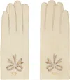 Valentino Beige Vlogo Signature Nappa Gloves In 9lv Burro/burro/anti