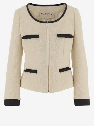 Valentino Beige Wool Blazer In Neutral