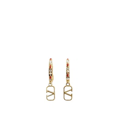 Valentino Garavani Valentino Bejeweled Gold-tone Hoop Earrings