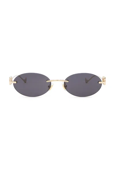 Valentino Bejewelled Oval Sunglasses In Metallic