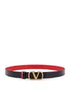 Valentino Vlogo 40mm Reversible Leather Belt In Black