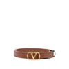 Valentino Womens Vlogo Signature Leather Belt Deep Caramel In Brown