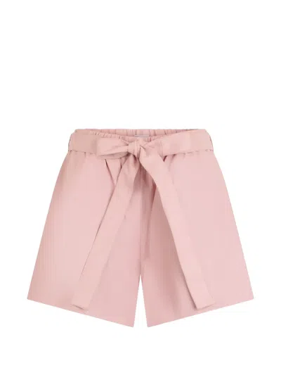 Valentino Belt-fastening Shorts In Pink