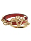 Valentino Belt H. 15 Vlogo The Bold Edition Box Calf Chain Logo In Ro Rosso V