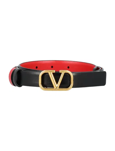 Valentino Garavani Valentino Belts In Nero-rouge Pur