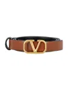 Valentino V Logo Reversible Belt In Selleria-nero