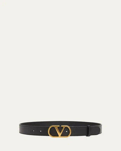Valentino Garavani Belt H 20 Vlogo Signature In 0no Nero