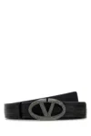 Valentino Leather Belt With Adjustable Length And Embellished Buckle