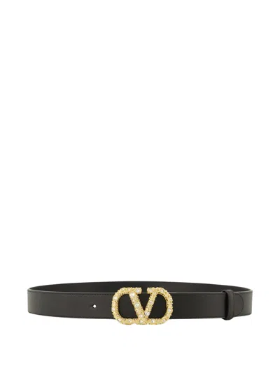 Valentino Garavani Valentino Belt H. 30 Vlogo In Black